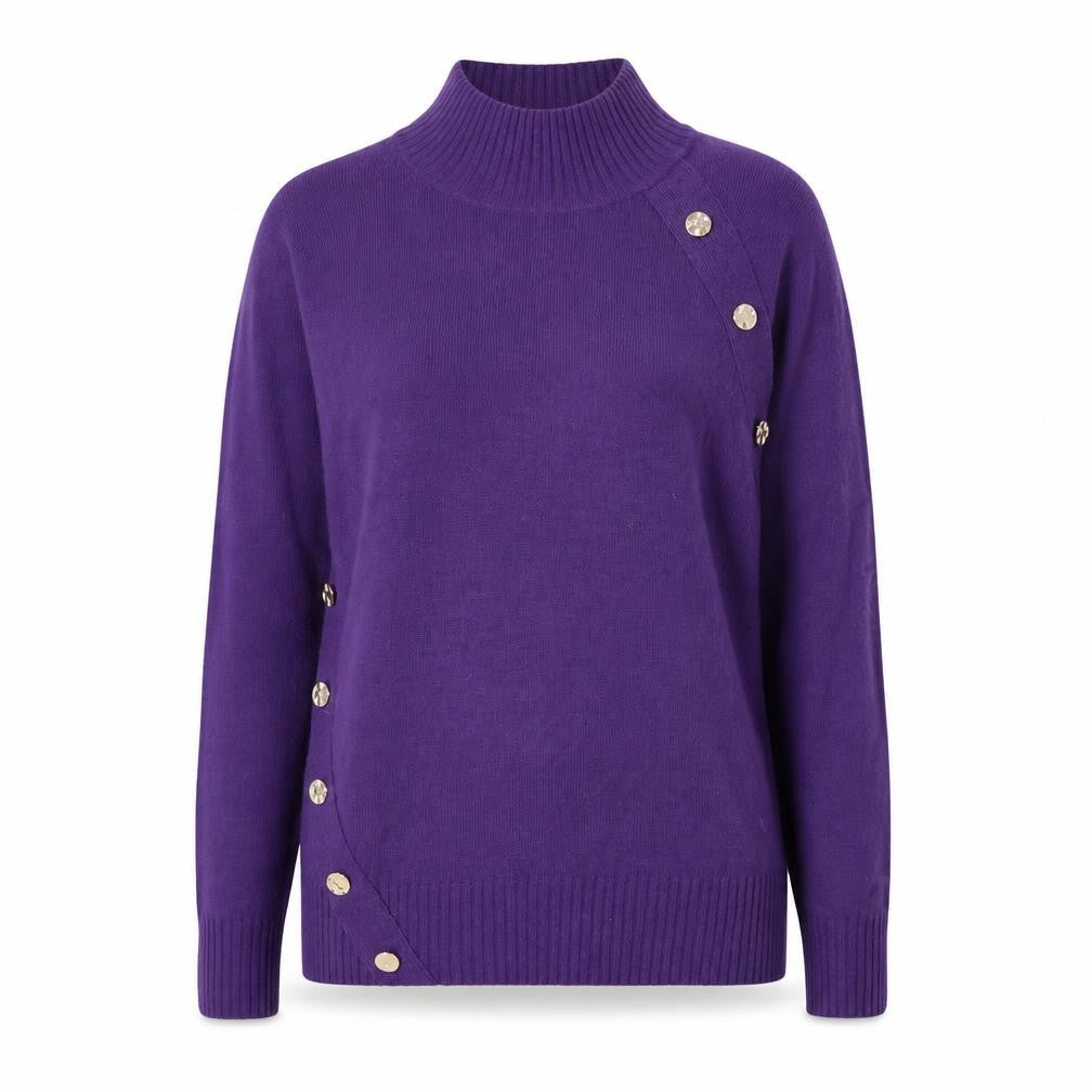 NEXT Womens Purple High Neck Acrylic Pullover Jumper Size S