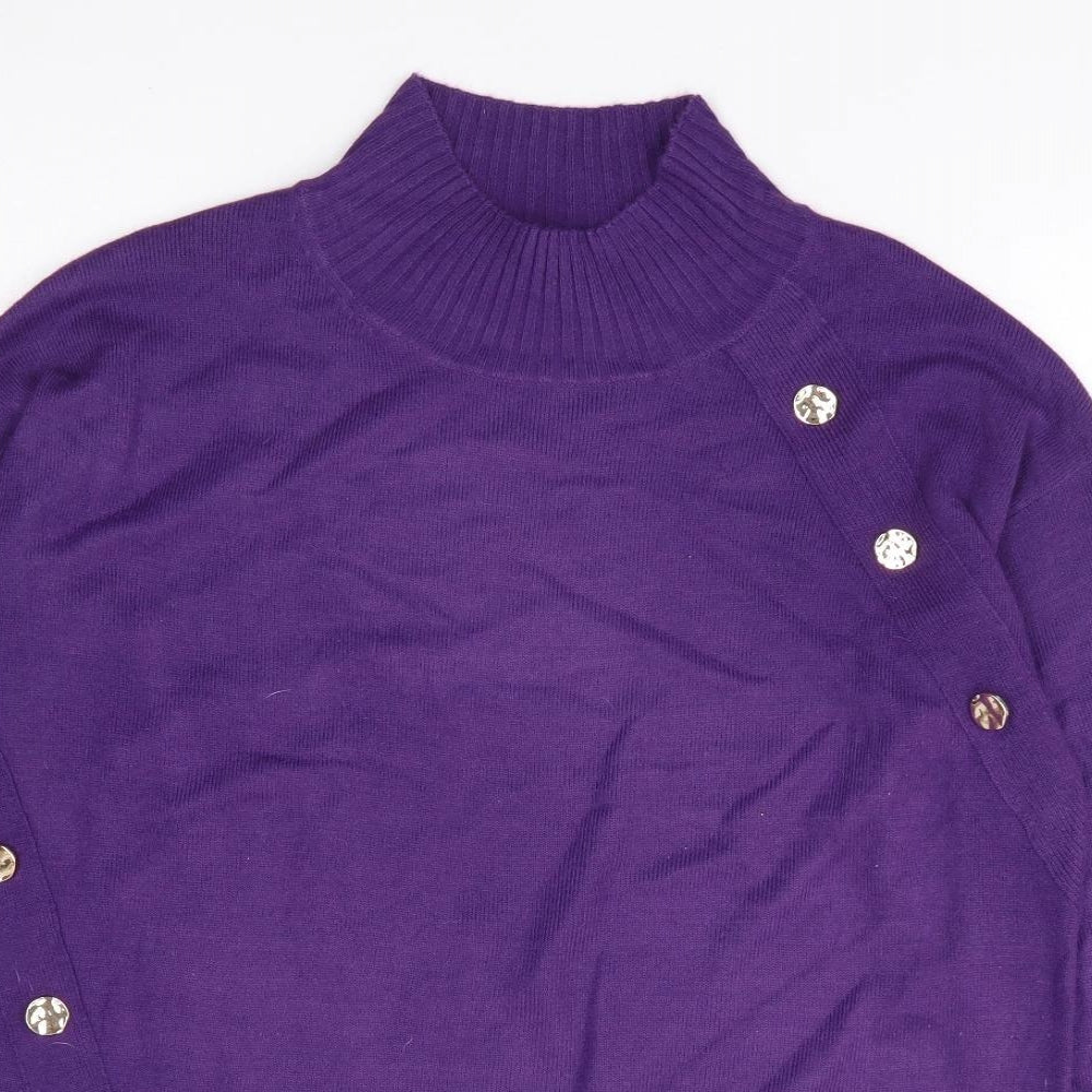 NEXT Womens Purple High Neck Acrylic Pullover Jumper Size S