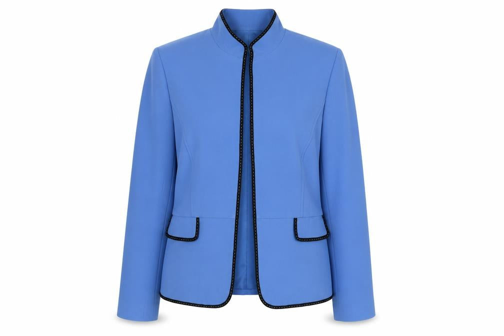 Dressbarn Womens Blue Jacket Size 6 Hook & Eye