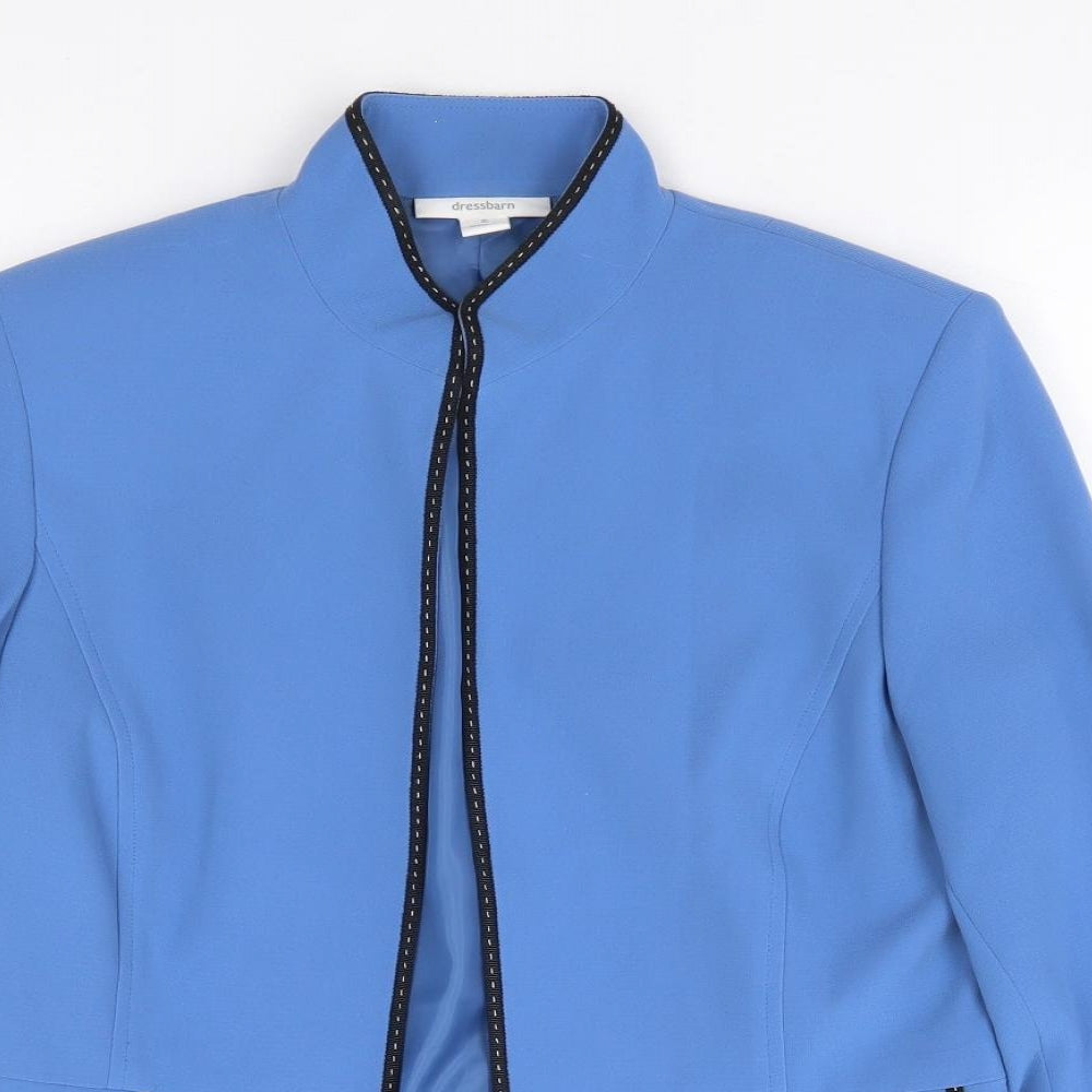 Dressbarn Womens Blue Jacket Size 6 Hook & Eye