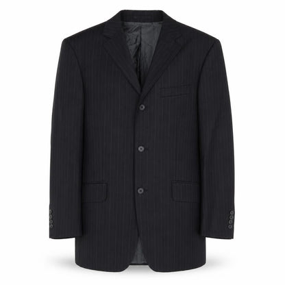 Fellin Mens Black Striped Polyester Jacket Suit Jacket Size 38