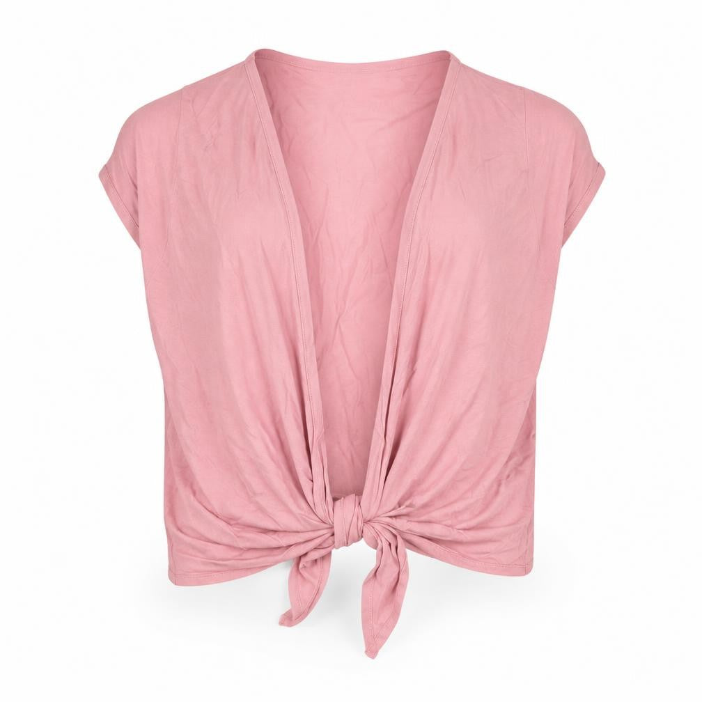 Agenda Womens Pink V-Neck Viscose Shrug Jumper Size 18