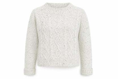 Daisy Womens Ivory Round Neck Acrylic Pullover Jumper Size S
