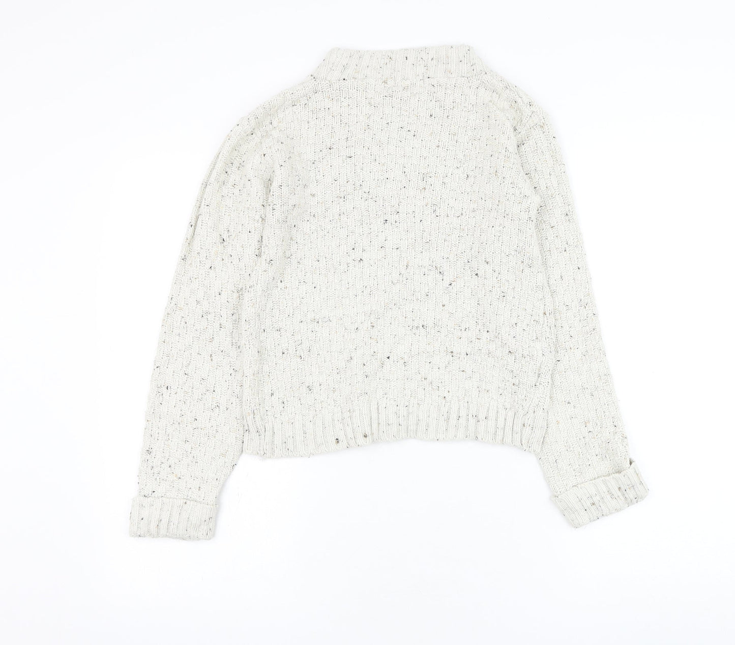 Daisy Womens Ivory Round Neck Acrylic Pullover Jumper Size S
