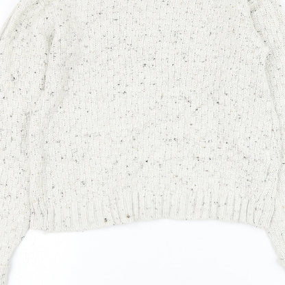 Daisy Womens Ivory Round Neck Acrylic Pullover Jumper Size S