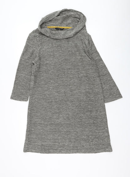 Viz A Viz Womens Grey Roll Neck Acrylic Pullover Jumper Size 12
