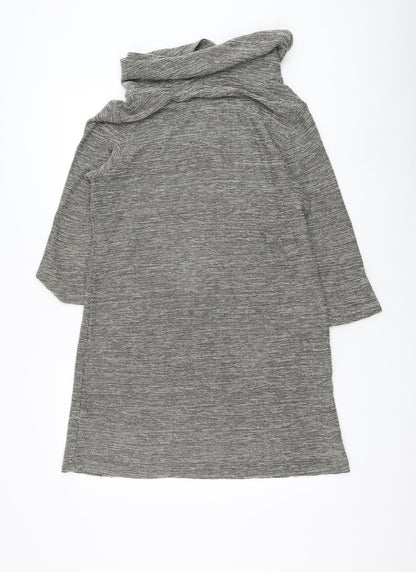 Viz A Viz Womens Grey Roll Neck Acrylic Pullover Jumper Size 12