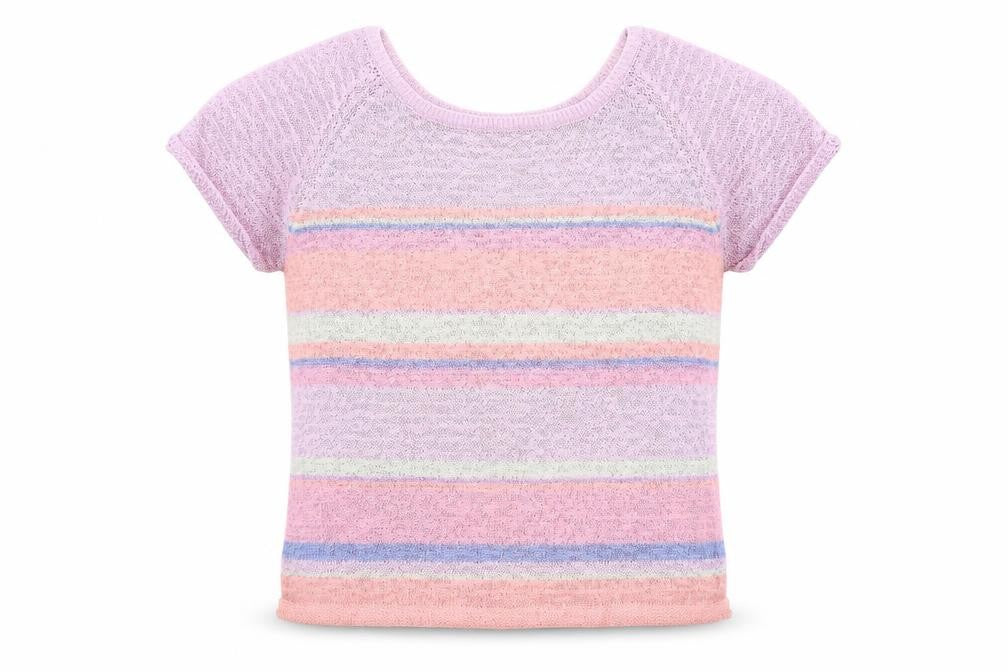 Preworn Womens Purple Roll Neck Striped Polyester Pullover Jumper Size M