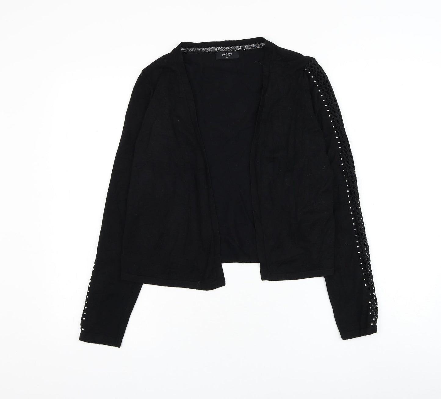 Matalan Womens Black Square Neck Viscose Cardigan Jumper Size M