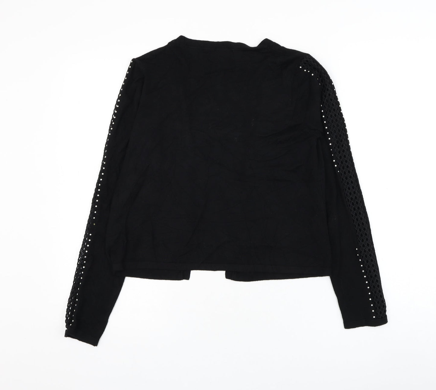Matalan Womens Black Square Neck Viscose Cardigan Jumper Size M