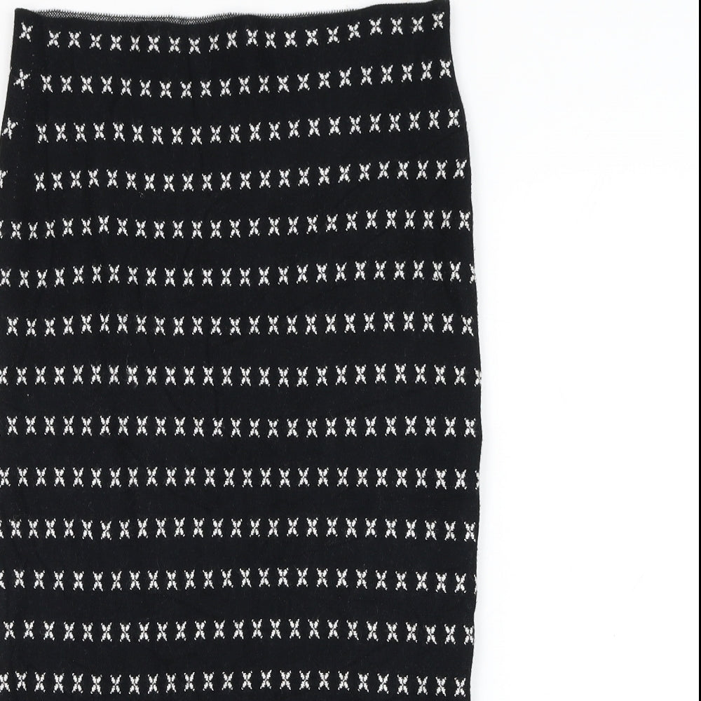 Max Studio Womens Black Geometric Viscose Straight & Pencil Skirt Size S