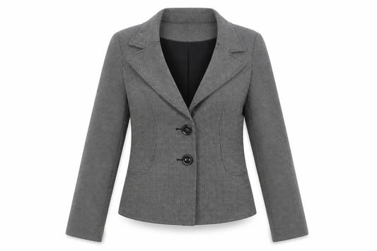 Wallis Womens Grey Geometric Polyester Jacket Suit Jacket Size 10