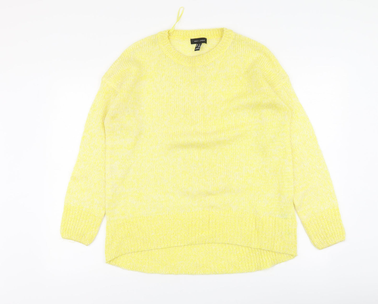 New Look Womens Yellow Round Neck Acrylic Pullover Jumper Size M