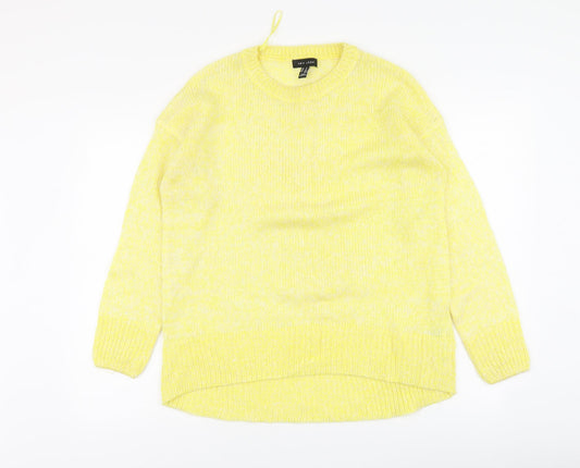 New Look Womens Yellow Round Neck Acrylic Pullover Jumper Size M
