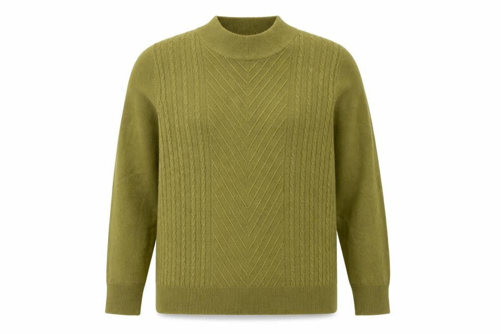 Mudflower Womens Green High Neck Acrylic Pullover Jumper Size S