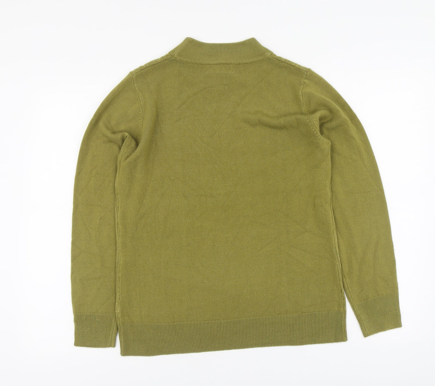 Mudflower Womens Green High Neck Acrylic Pullover Jumper Size S