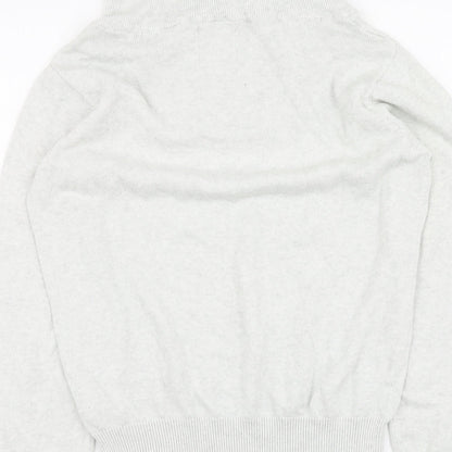 Crosshatch Womens Grey Roll Neck Cotton Pullover Jumper Size M