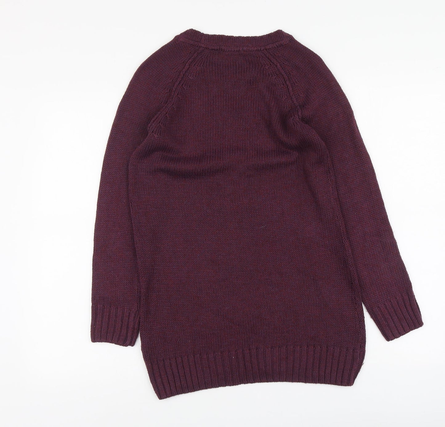 H&M Womens Purple Round Neck Acrylic Pullover Jumper Size XS