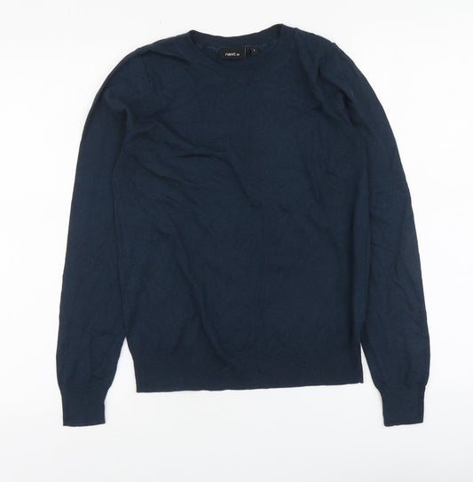 NEXT Womens Blue Round Neck Polyester Pullover Jumper Size 8