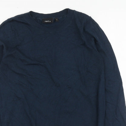 Next Womens Blue Round Neck Polyester Pullover Jumper Size 8