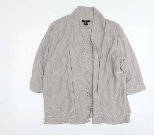 H&M Womens Grey Viscose Jacket Blazer Size M