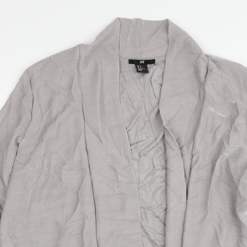 H&M Womens Grey Viscose Jacket Blazer Size M