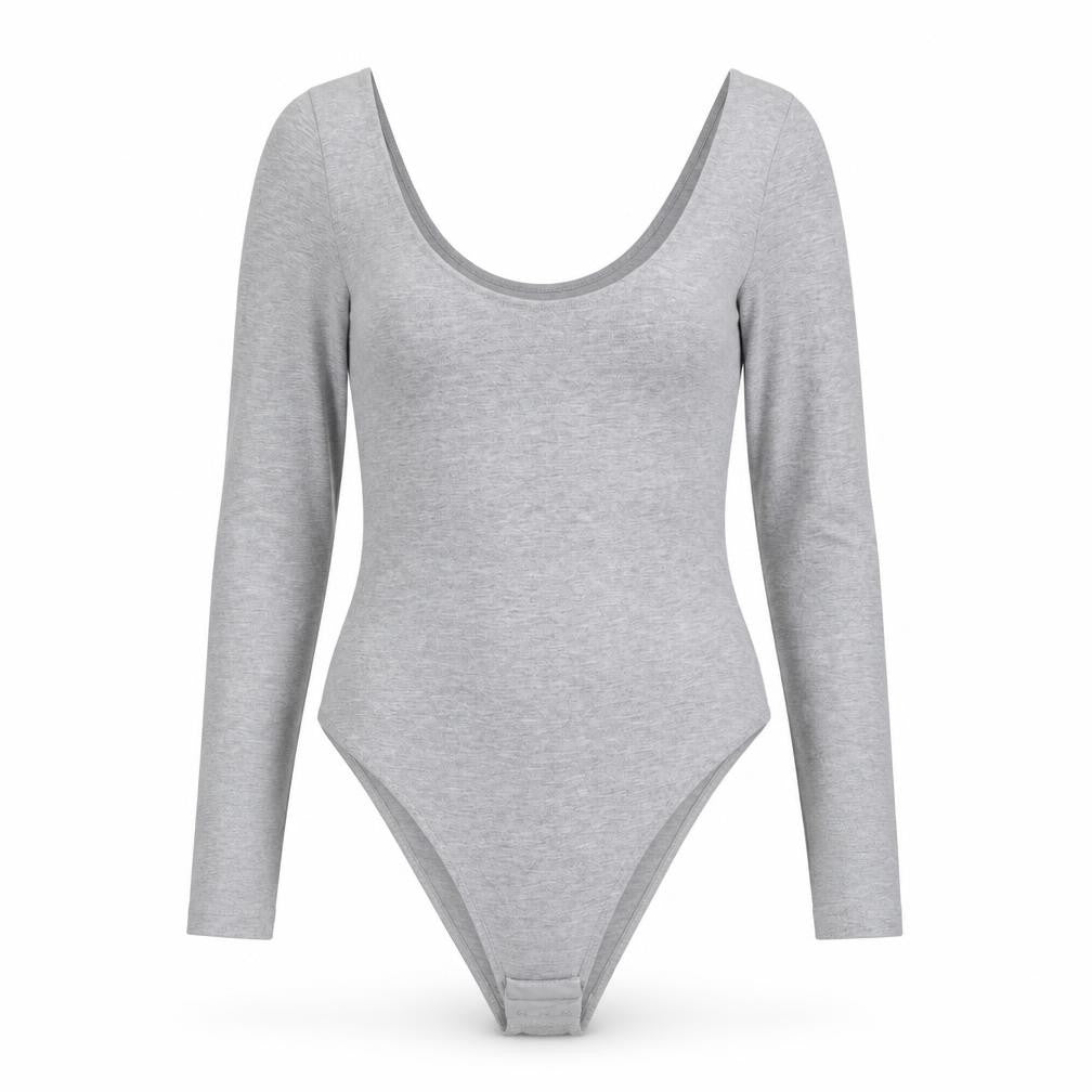 H&M Womens Grey Cotton Bodysuit One-Piece Size S