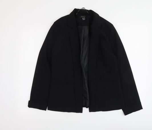 Atmosphere Womens Black Polyester Jacket Suit Jacket Size 12