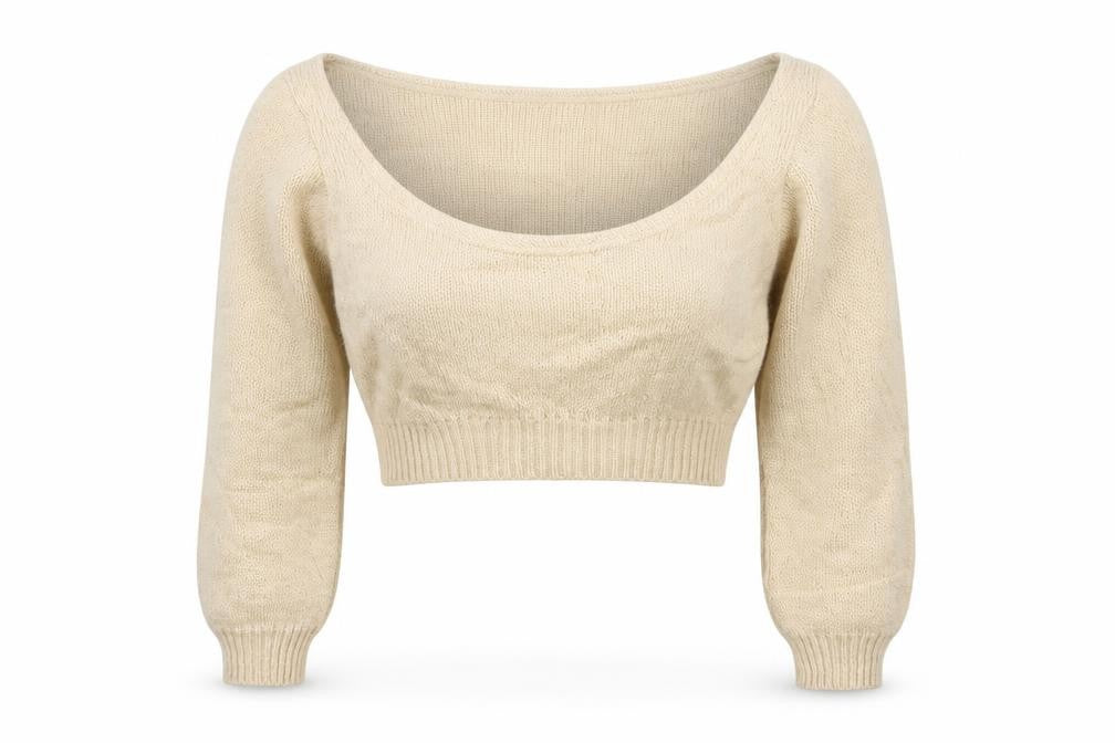 PRETTYLITTLETHING Womens Beige Round Neck Acrylic Pullover Jumper Size M