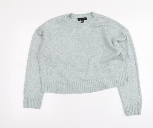 New Look Womens Blue Round Neck Acrylic Pullover Jumper Size M