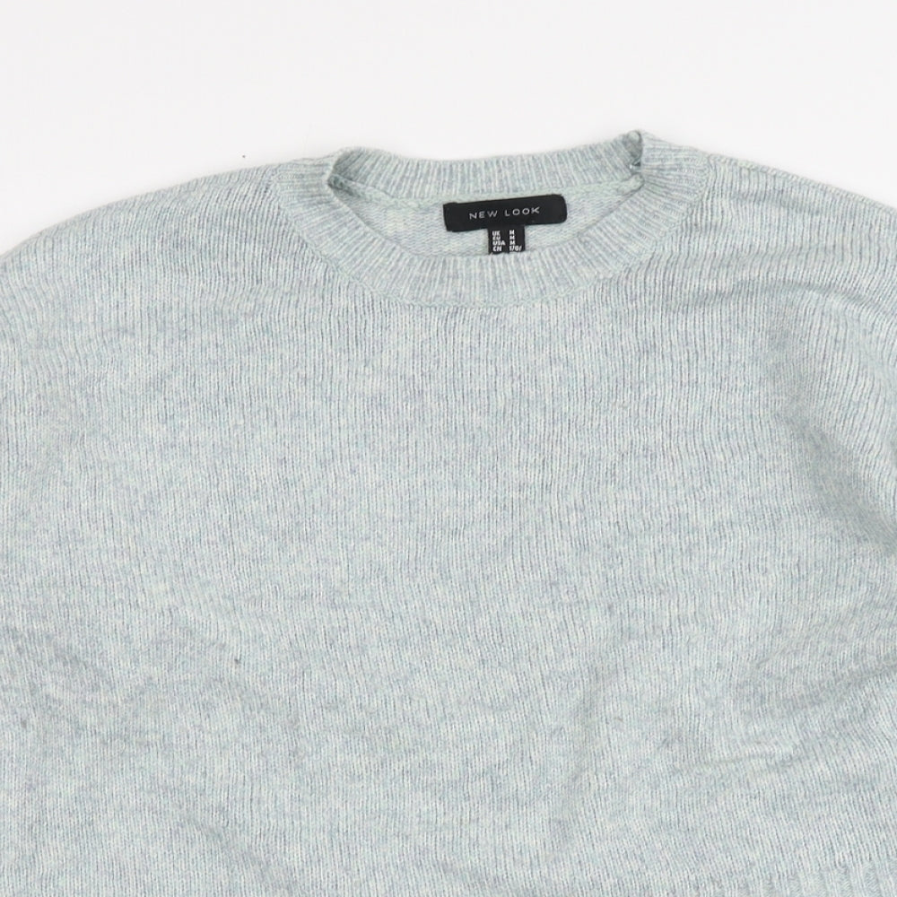 New Look Womens Blue Round Neck Acrylic Pullover Jumper Size M