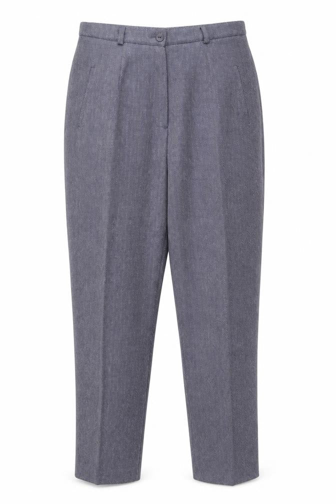 Berkertex Womens Blue Geometric Polyester Trousers Size 12 L26 in Regular