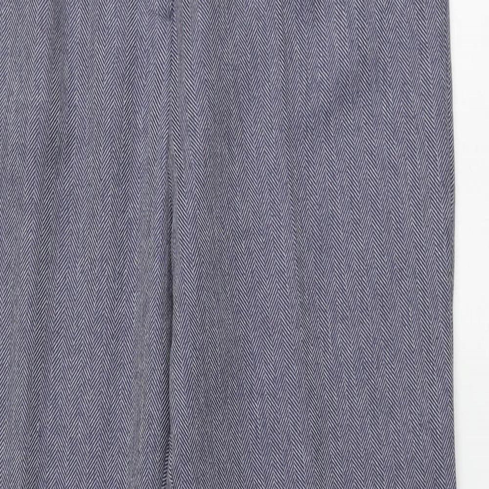 Berkertex Womens Blue Geometric Polyester Trousers Size 12 L26 in Regular