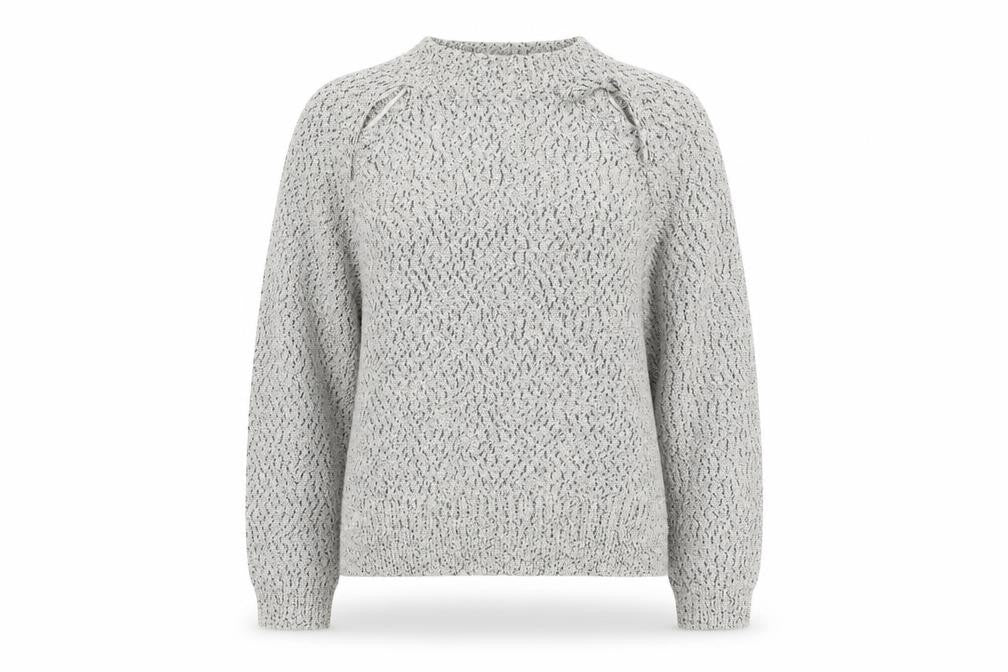Light before Dark Womens Grey Round Neck Cotton Pullover Jumper Size XS