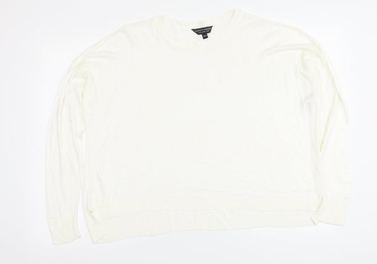 Dorothy Perkins Womens Ivory Round Neck Viscose Pullover Jumper Size 12