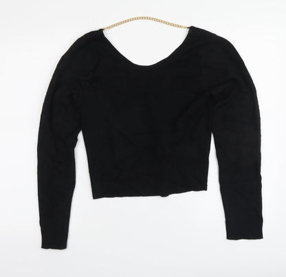 Brave Soul Womens Black Round Neck Acrylic Pullover Jumper Size L