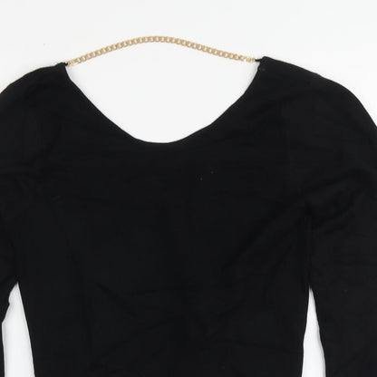 Brave Soul Womens Black Round Neck Acrylic Pullover Jumper Size L