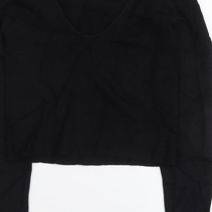 Brave Soul Womens Black Round Neck Acrylic Pullover Jumper Size L