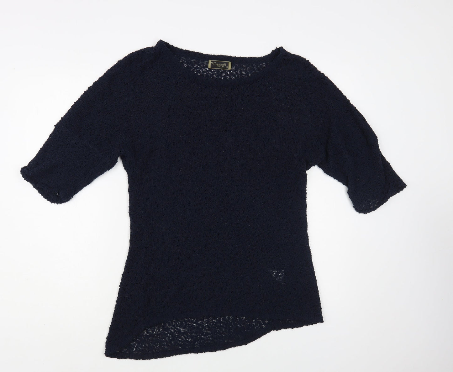 Originals Womens Blue Boat Neck Polyester Pullover Jumper Size M