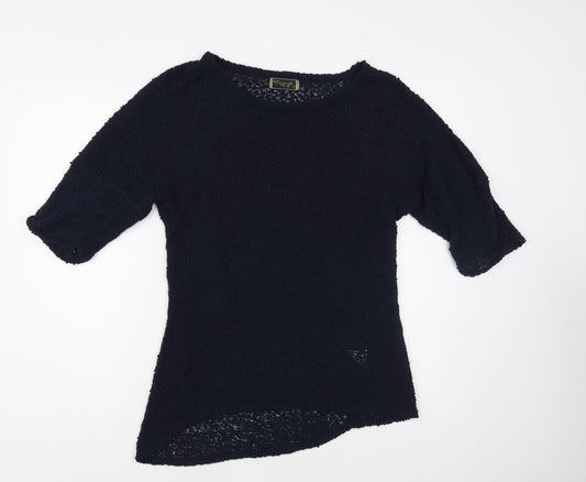 Originals Womens Blue Boat Neck Polyester Pullover Jumper Size M