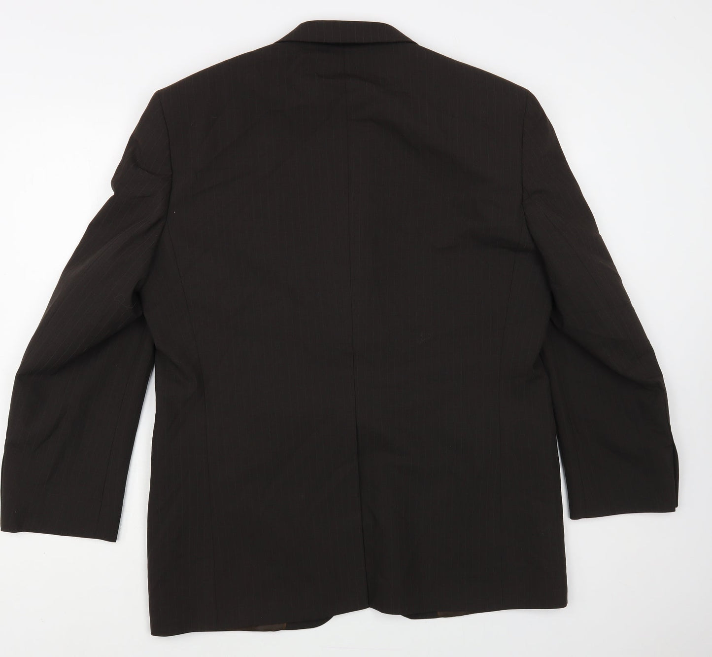 NEXT Mens Brown Striped Polyester Jacket Blazer Size 42