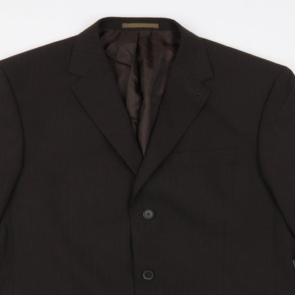 Next Mens Brown Striped Polyester Jacket Blazer Size 42