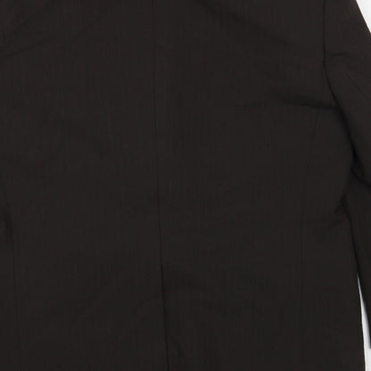 Next Mens Brown Striped Polyester Jacket Blazer Size 42