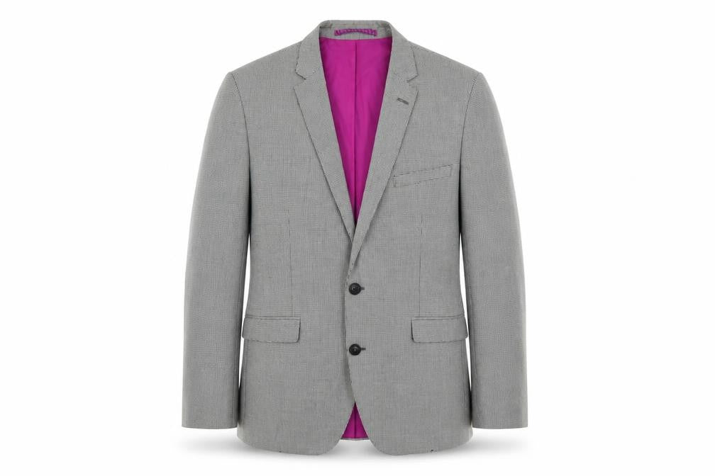 Marks & Spencer Mens Grey Houndstooth Polyester Jacket Blazer Size 42