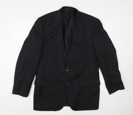 Marks and Spencer Mens Grey Striped Wool Jacket Blazer Size 40