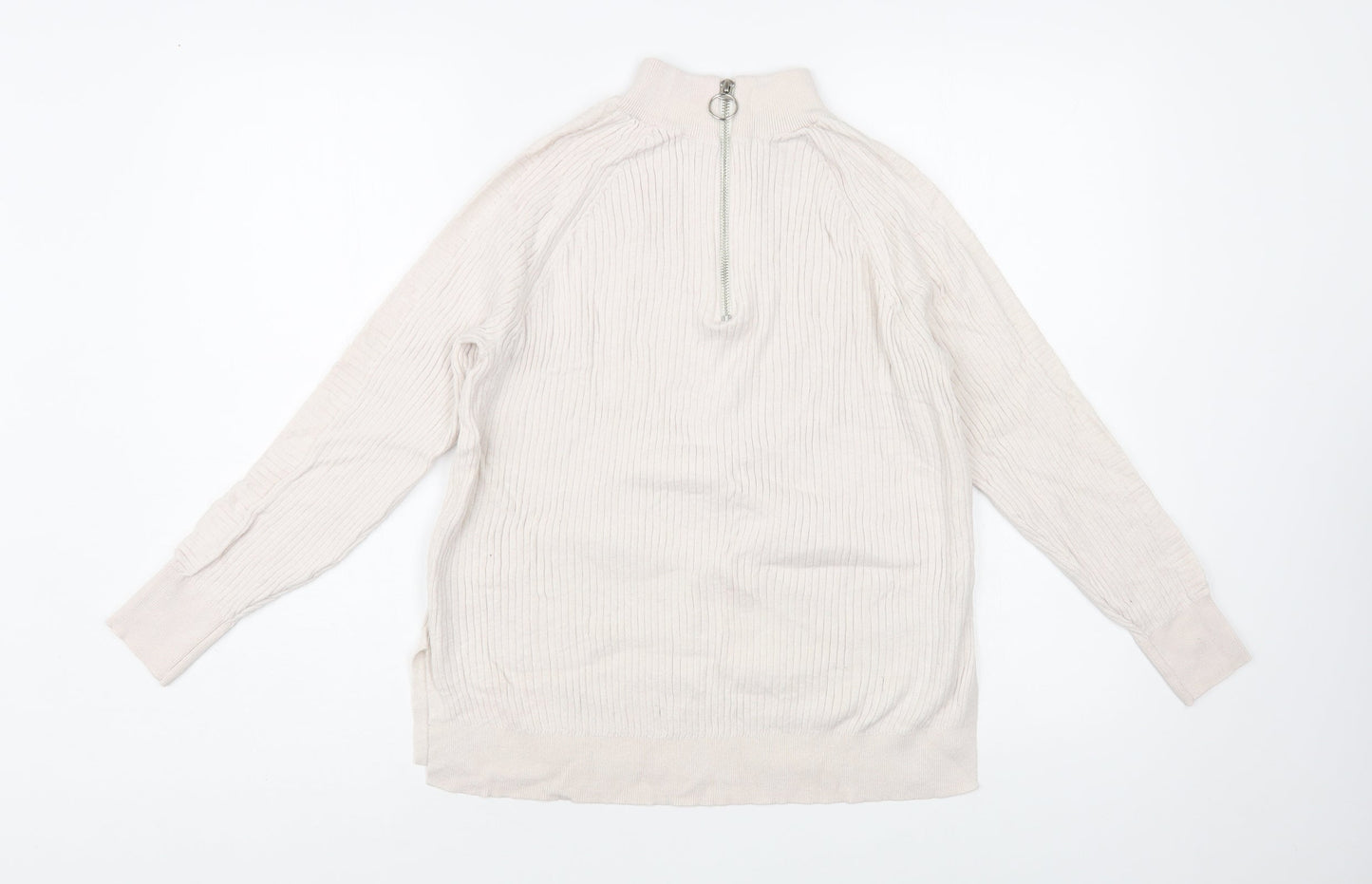 Marks and Spencer Womens Ivory High Neck Viscose Pullover Jumper Size M