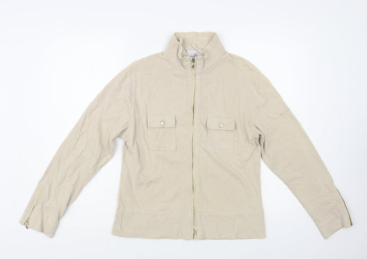 Olympus Womens Beige Cotton Full Zip Sweatshirt Size 16 Zip