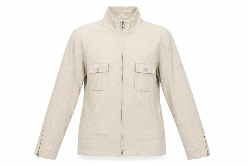 Olympus Womens Beige Cotton Full Zip Sweatshirt Size 16 Zip