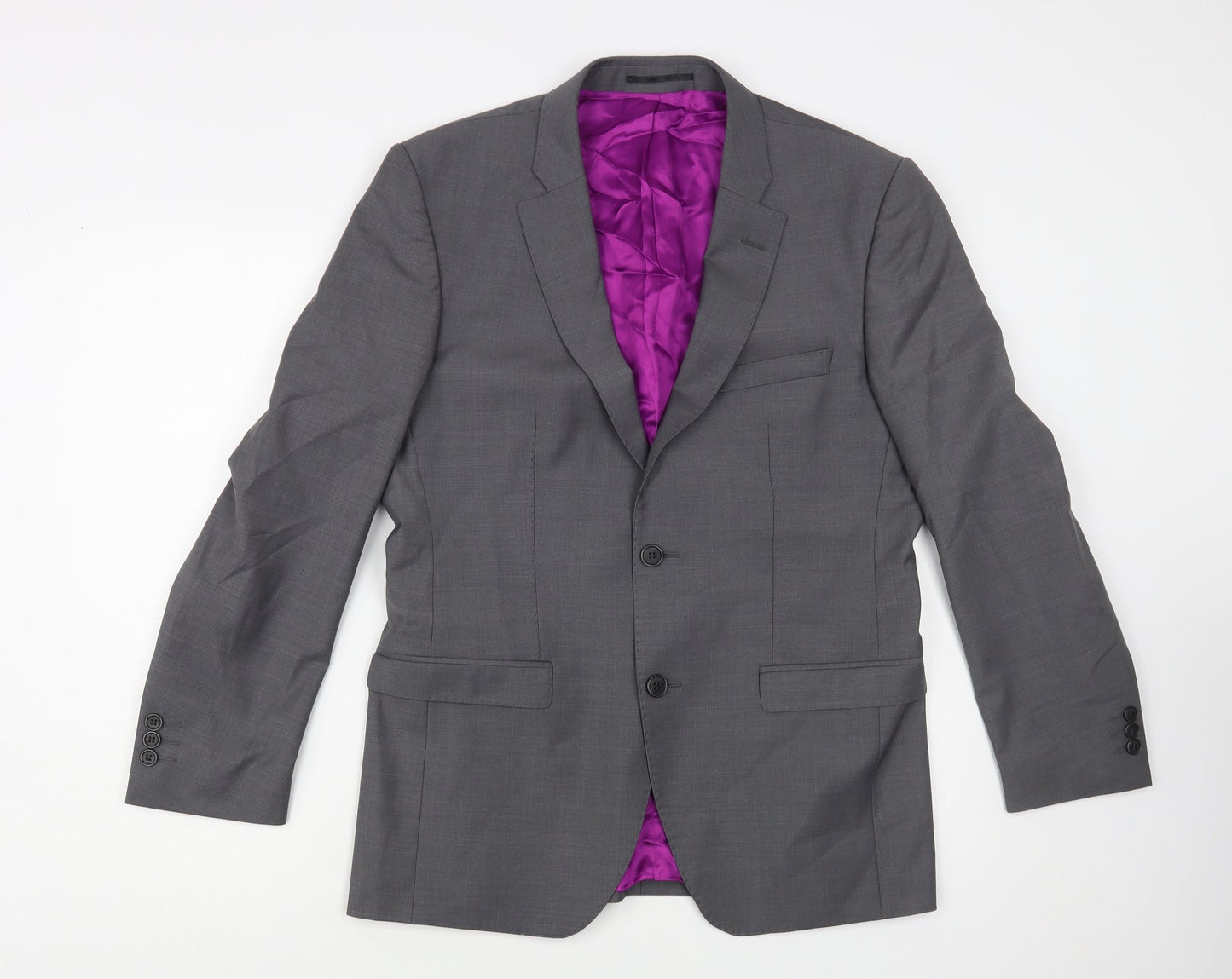 Santinelli Mens Grey Polyester Jacket Blazer Size 38