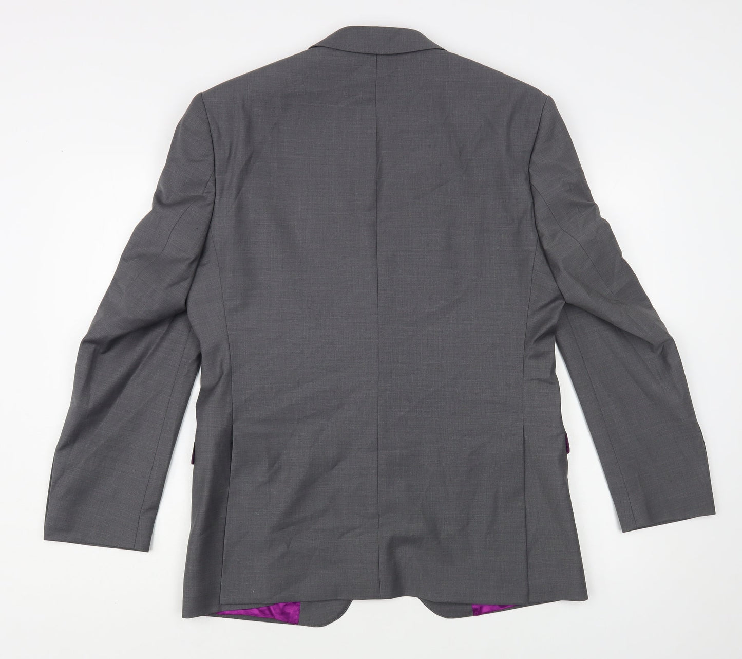 Santinelli Mens Grey Polyester Jacket Blazer Size 38
